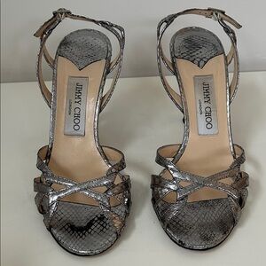 Jimmy Choo Silver High Heel Sandals